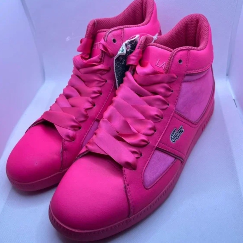 Lacoste Sneakers Neon Pink Size 8.5 Unisex